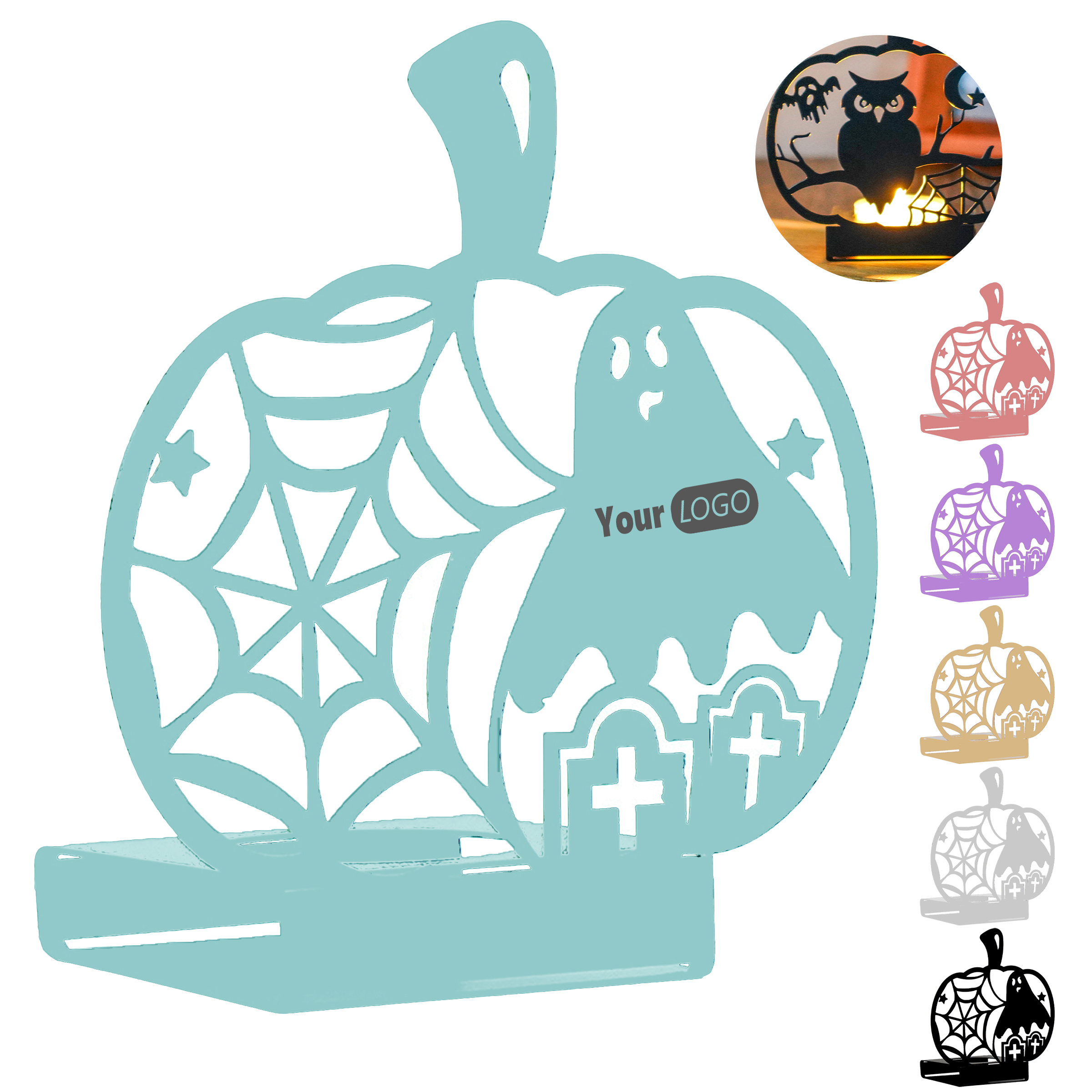 Iron Pumpkin Silhouette Decoration Creates A Halloween Atmosphere