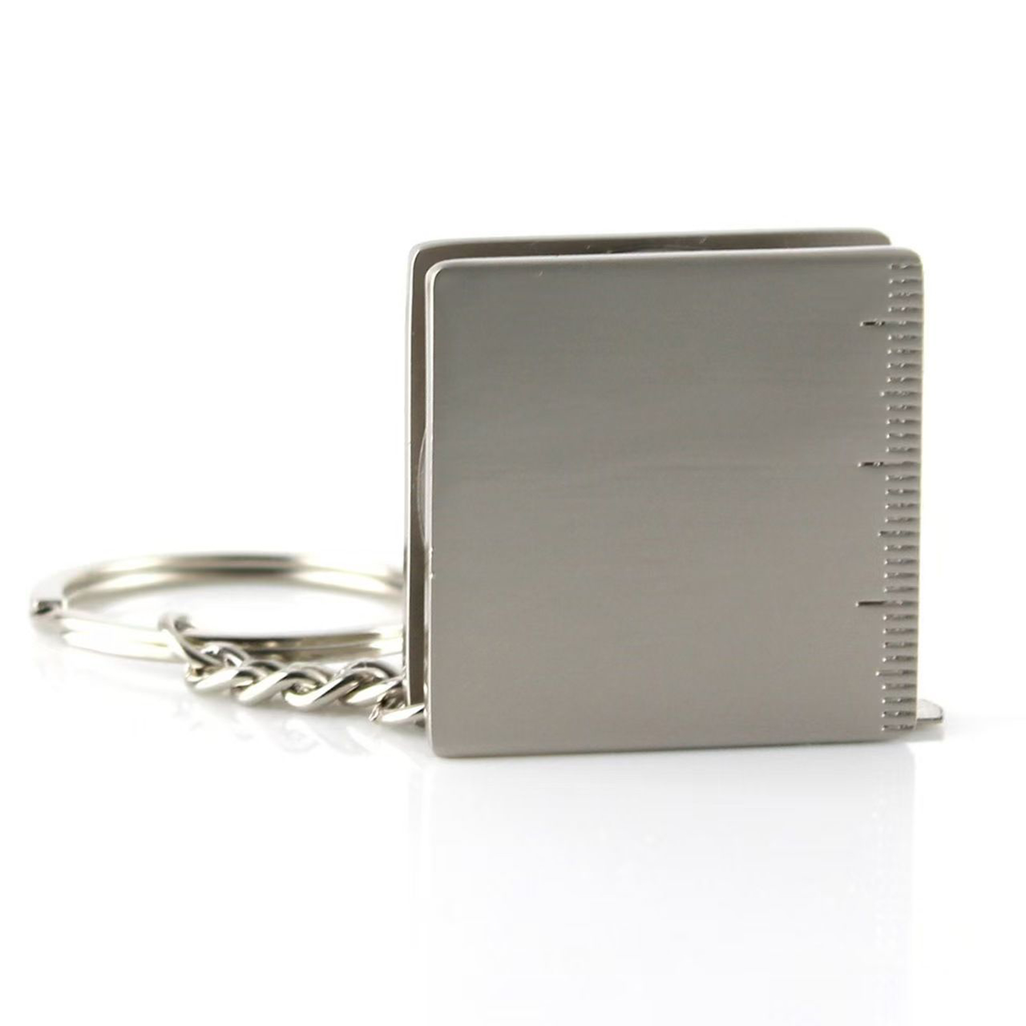 1.2-Meter Square Metal Silver Mini Tape Measure Key Chain Retractable Tape Measure Keychain 4