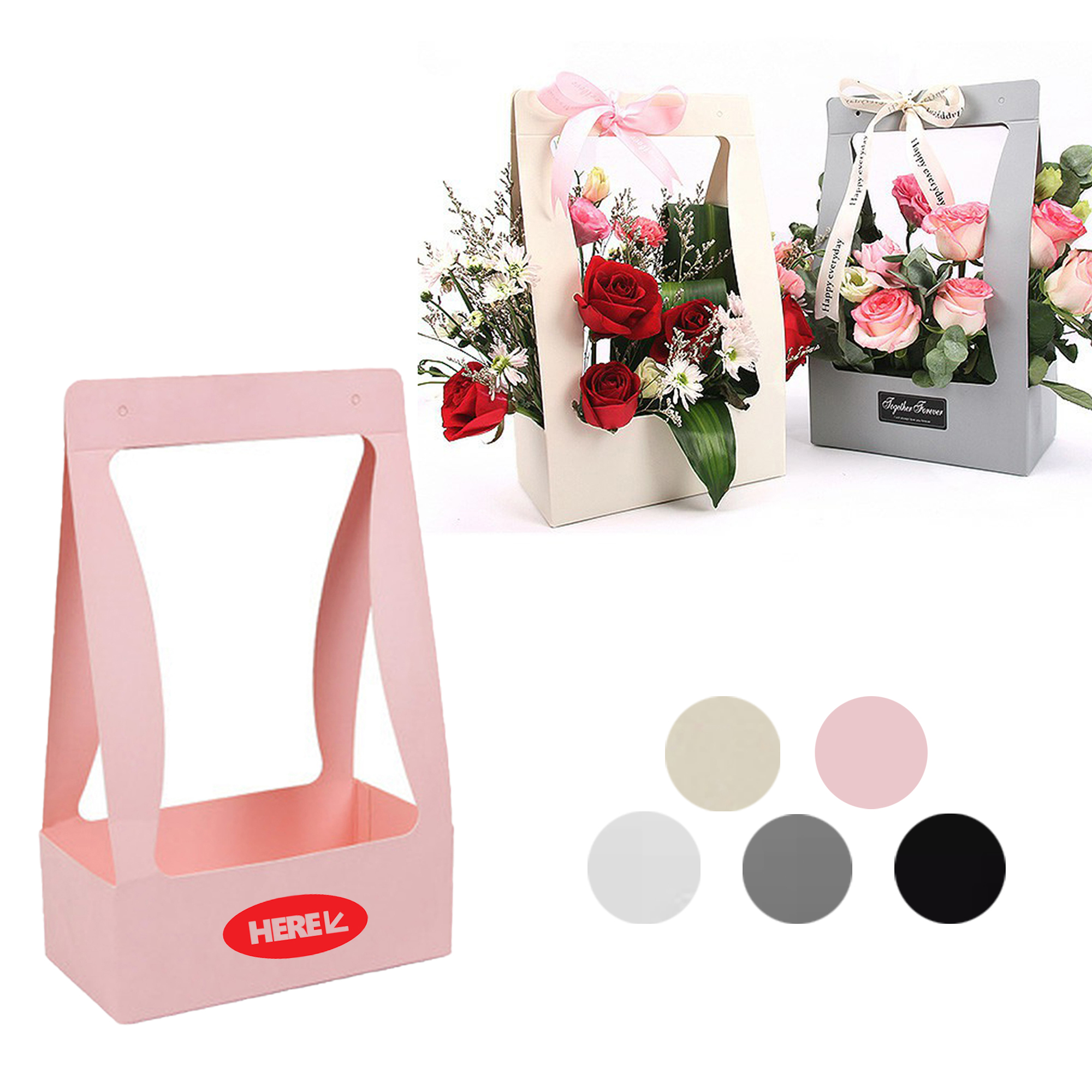 Foldable Floral Gift Tote Box