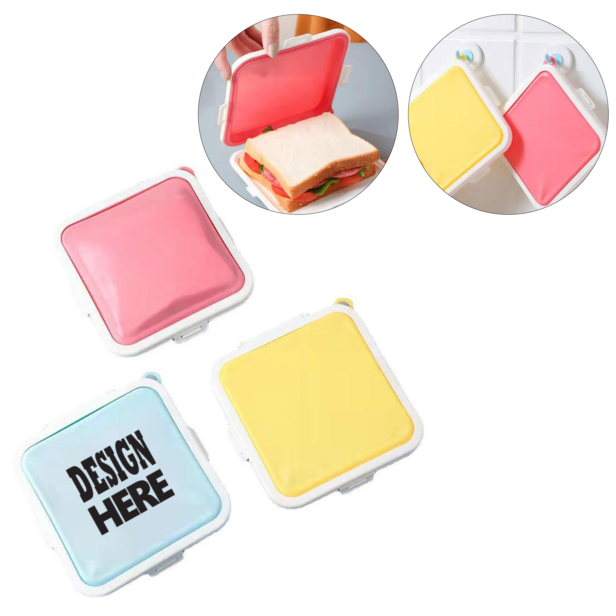 Portable Silicone Sandwich Lunch Box