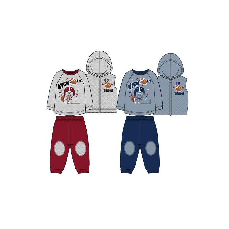 Boys' Fleece Vest Set Assorted 3pc 12-24m 3