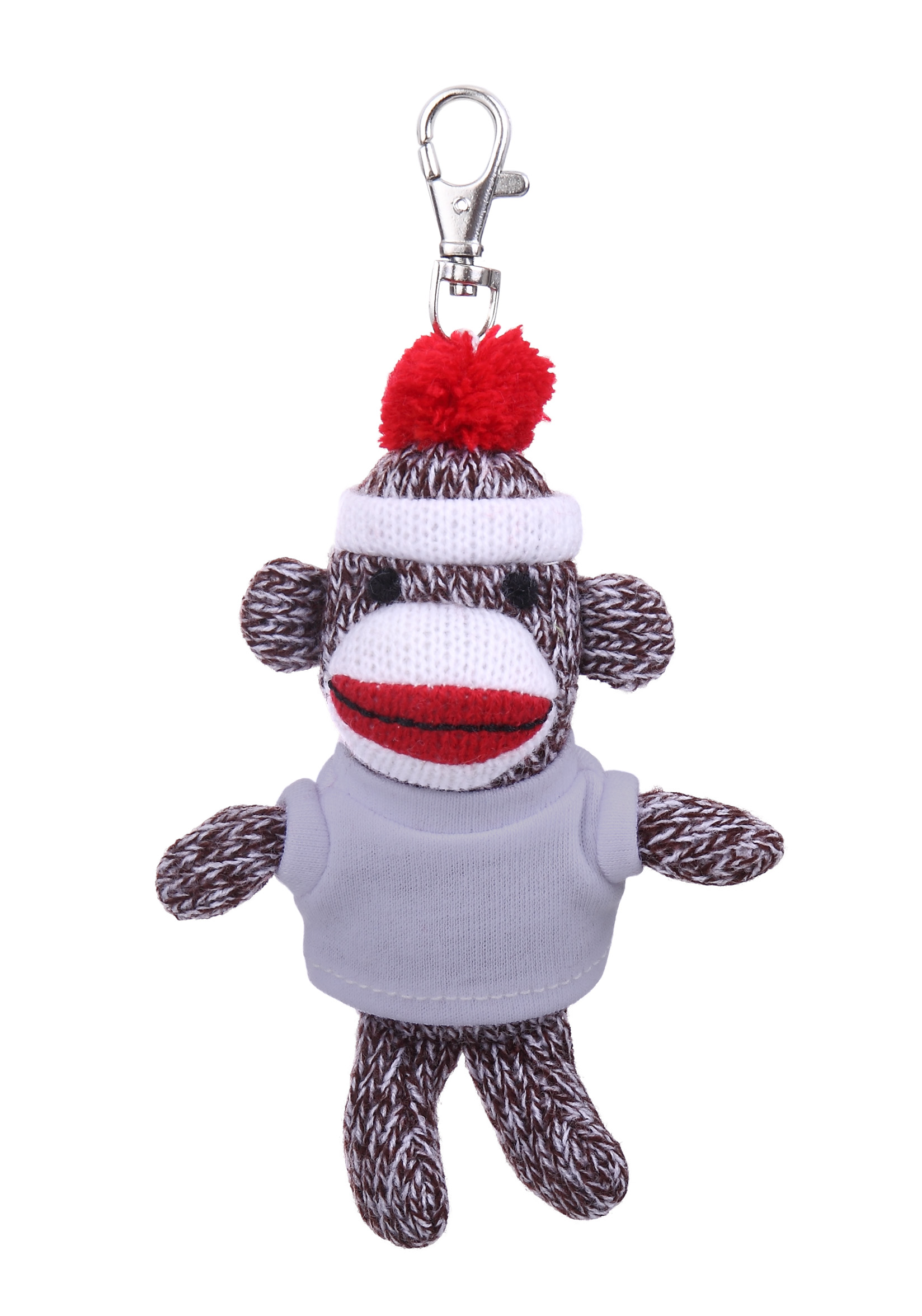 Plush Original Sock Monkey Keychain with Tee 26
