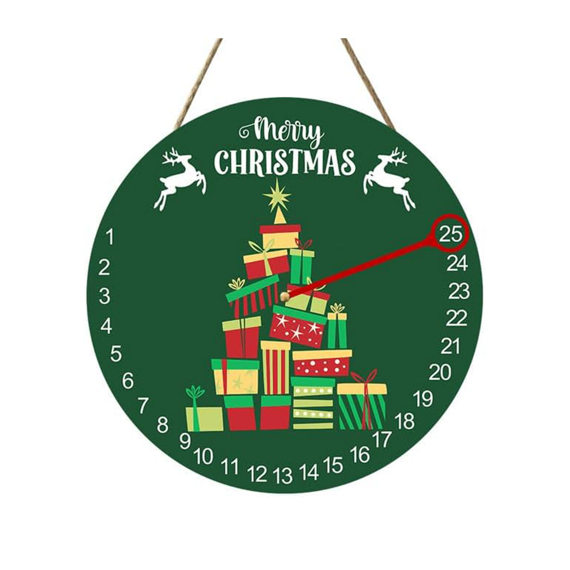 Wooden Circular Christmas Countdown Hanging Calendar 6