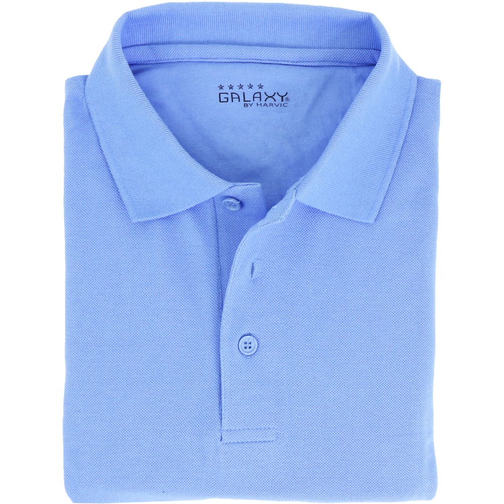 Adult Uniform Polo Shirts - Light Blue Short Sleeve Large 3