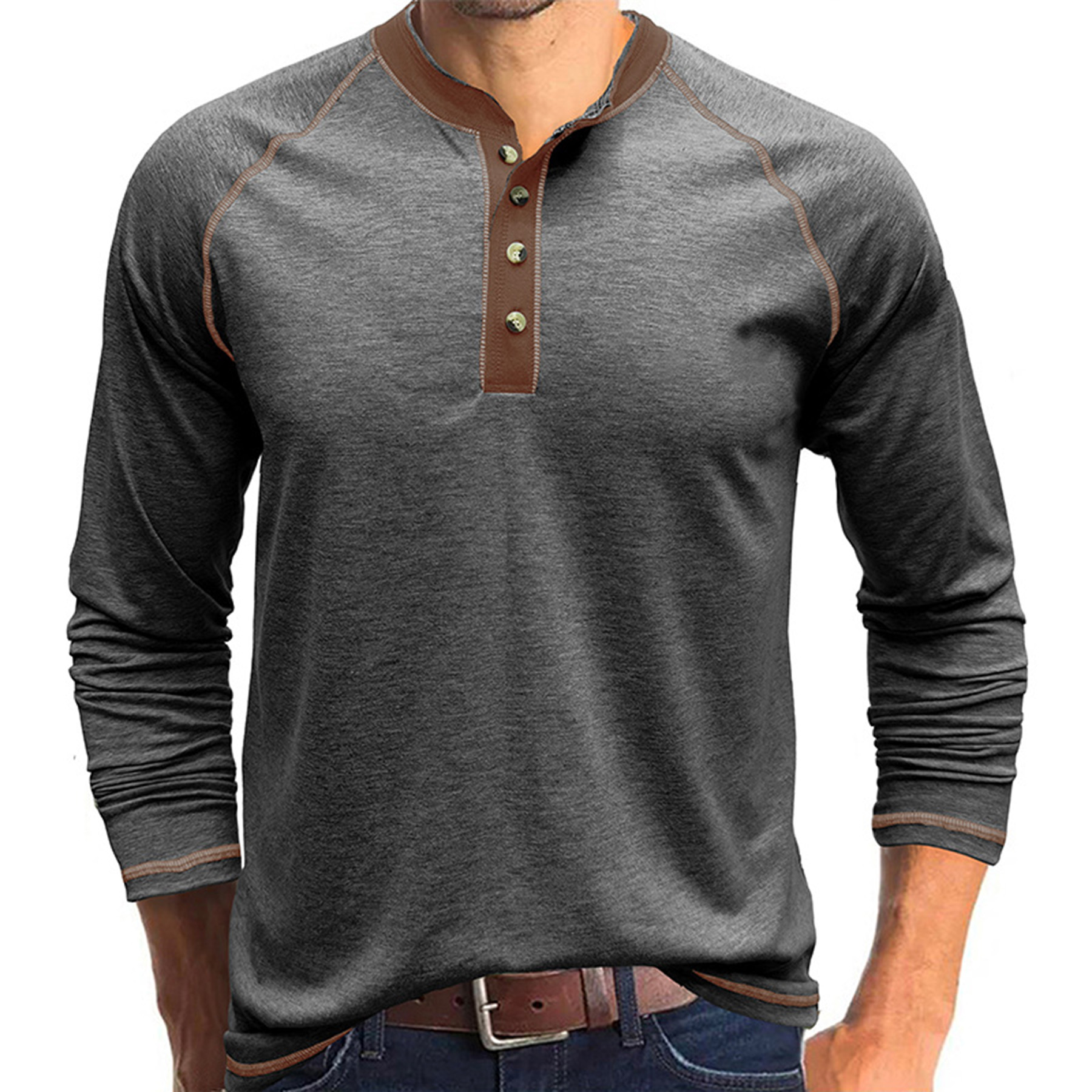 Outdoor Button Long Sleeved Bottoming Shirt 36