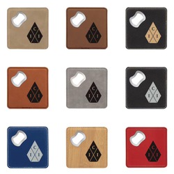 Square Leatherette Coaster w/ Bottle Opener