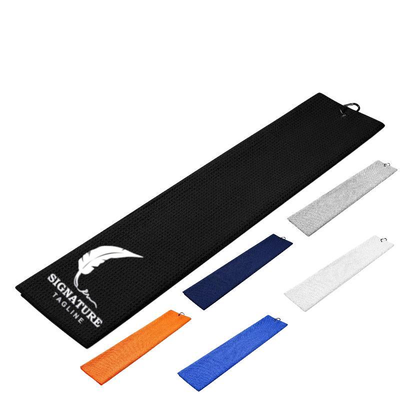 Fast Dry Waffle Microfiber Golf Towel W/ Carabiner Clip