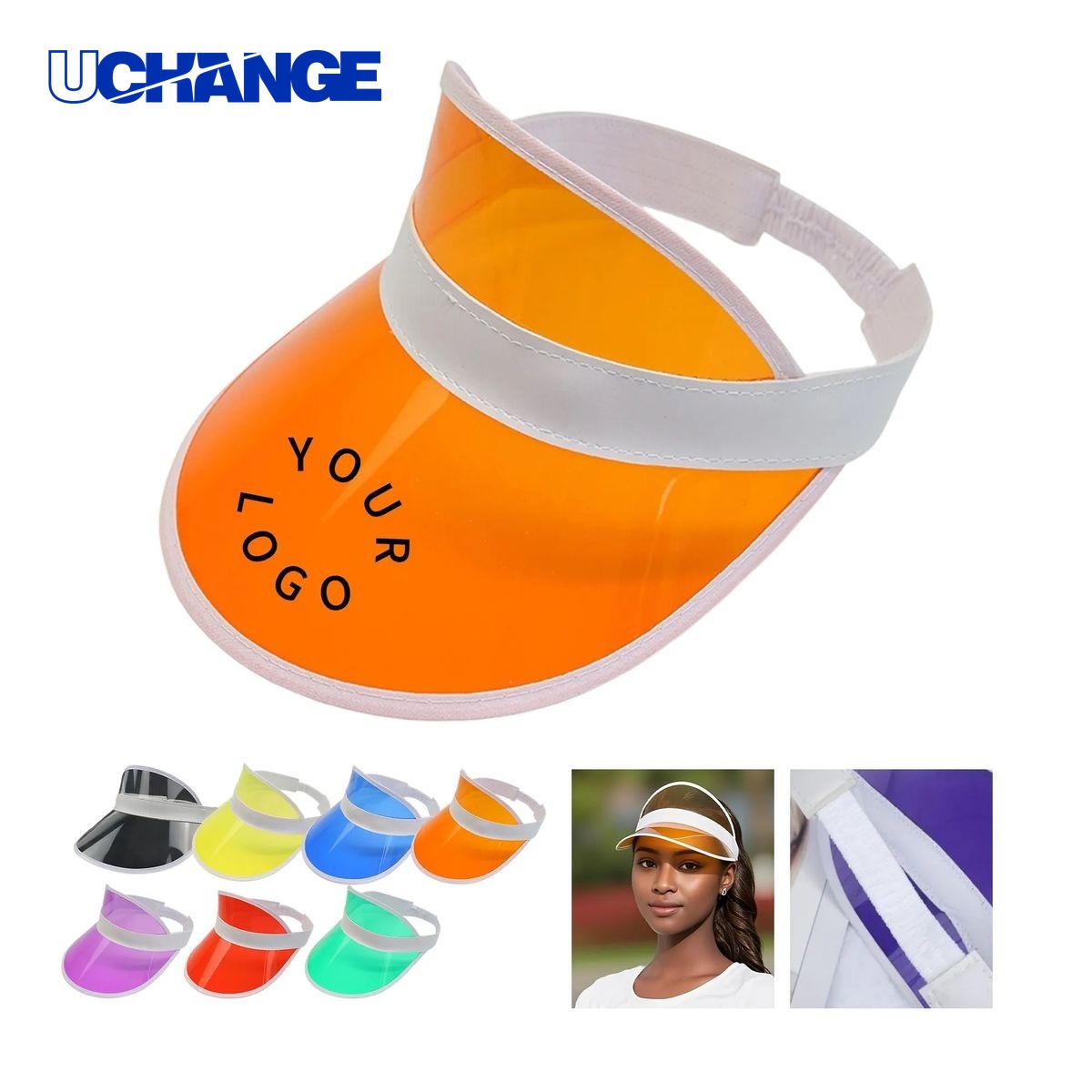 Clear Brim Sun Shield Hat with Custom Print Area for Promotions