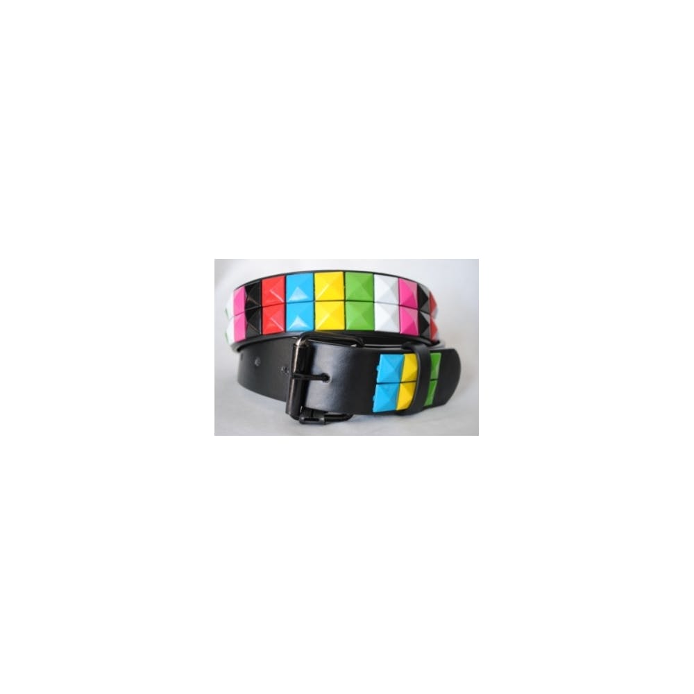 Multicolor Pyramid Studded Belts 3
