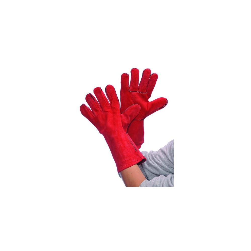Leather Welding Gloves - Red Large 3