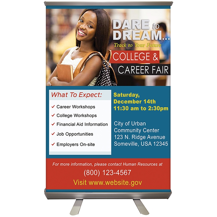 32 X 48 Custom Digitally Printed Polypropylene Retractable