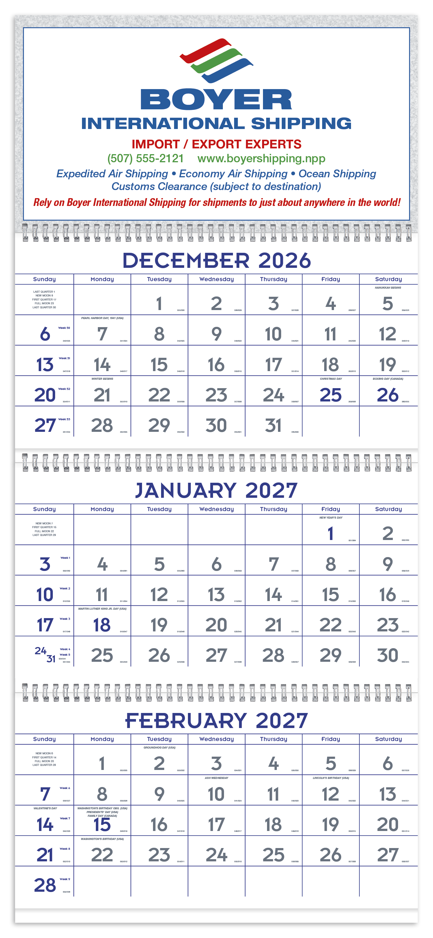 Triumph Calendars Blue & Grey Commercial Planner