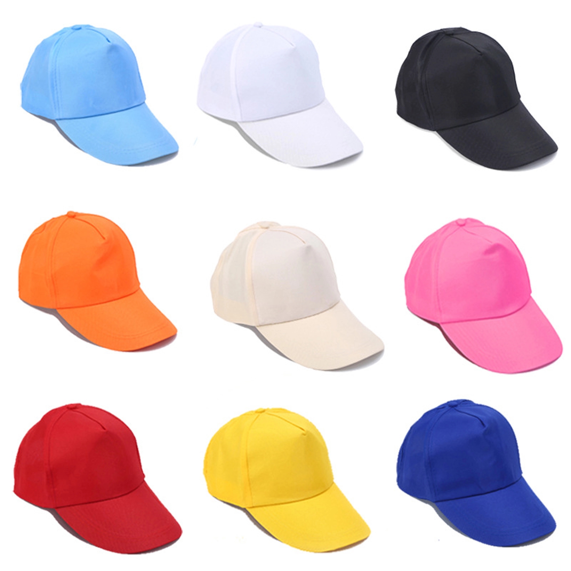 5 Panel Polyester Baseball Caps w/Plastic Snapback 6