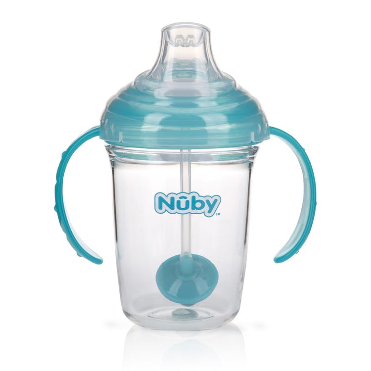 Nuby 2-Handle 360 Grip N' Sip Cups - Aqua 8 oz 3