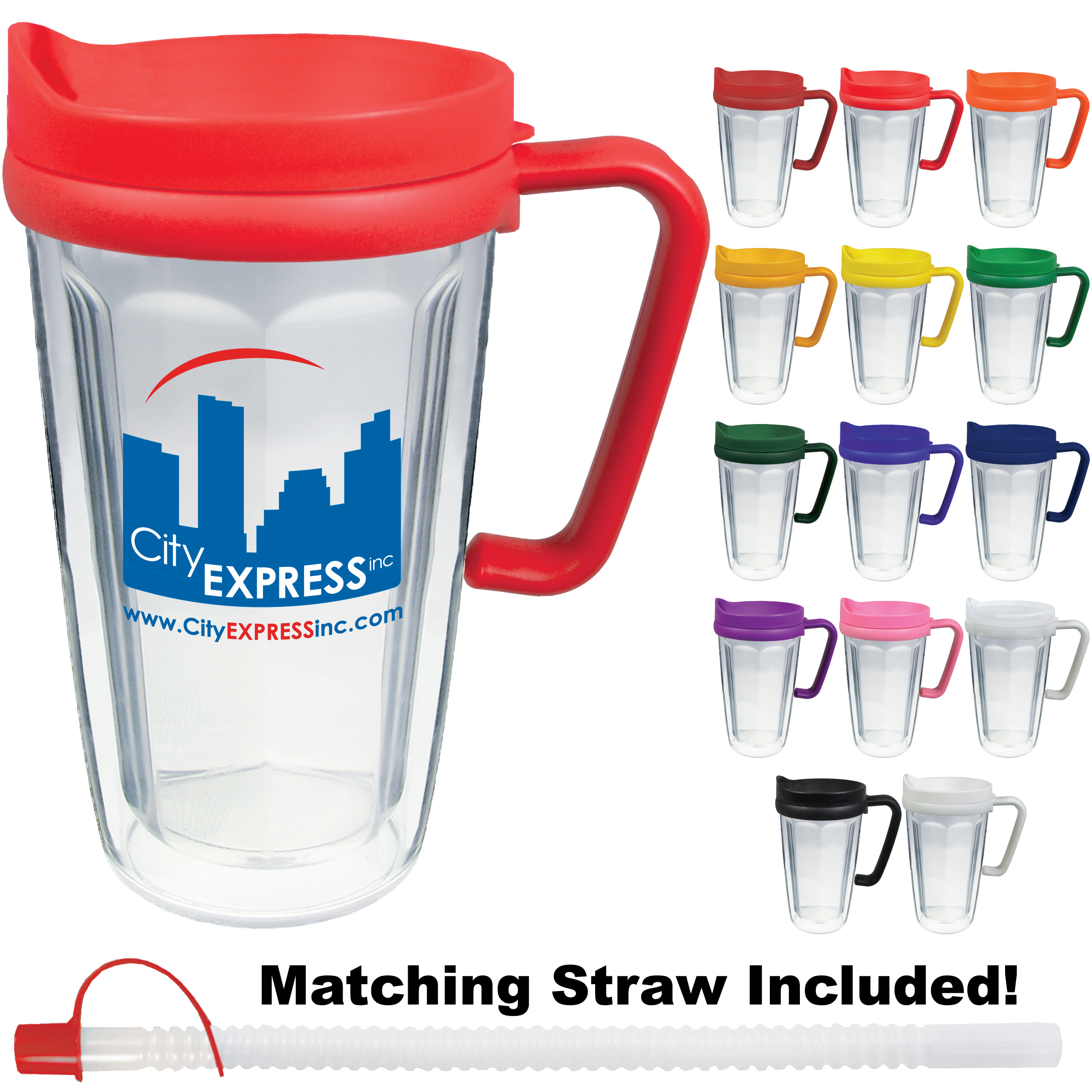 16oz Thermal Dual Walled Travel Mug - Screen Print 38