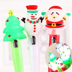 Xmas Led Pen Flashing Gel Ink Ballpoint