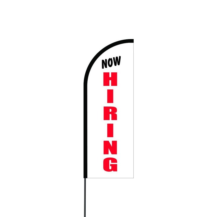 Now Hiring Flag Kit 11' Feet Feather Flag Sign feather banners Outdoor