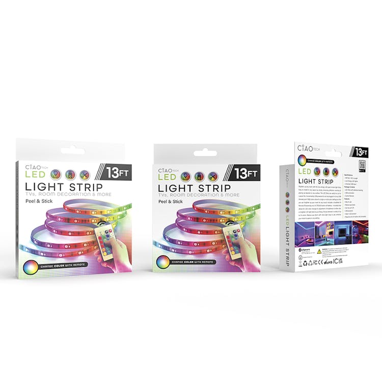 Adhesive LED Light Strips - Remote Control 13' 3