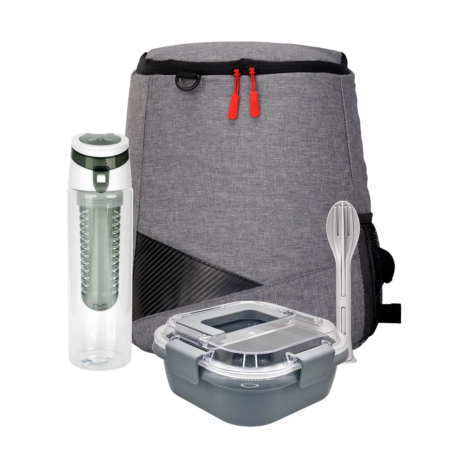 Trendy Lunch Box & Utensil Backpack Set 6