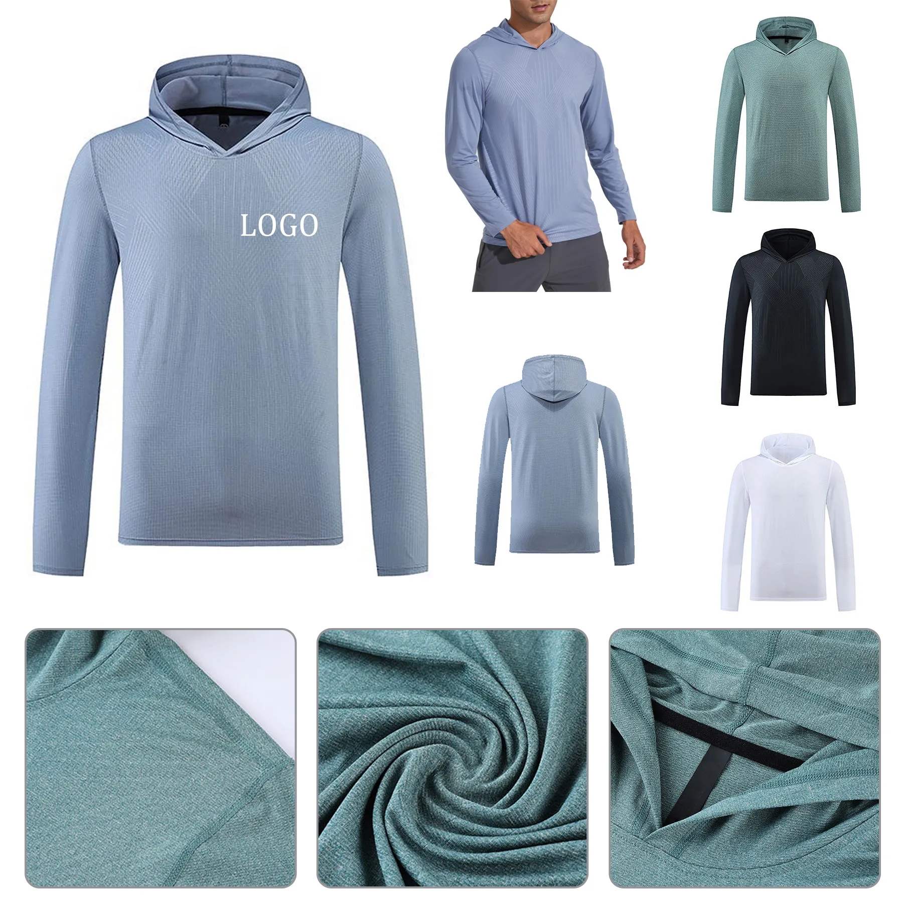 Hooded Long Sleeve T Shirt Outdoor Fitness Wear 8