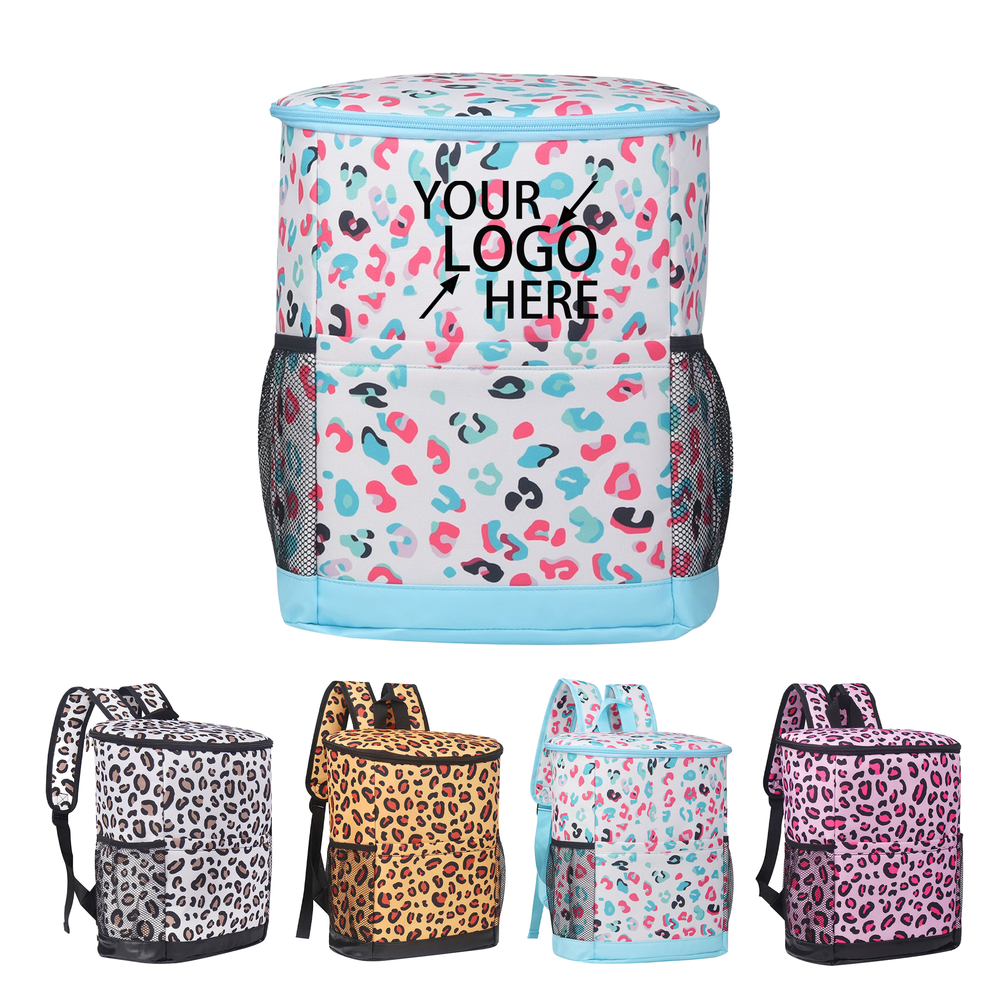 Oxford Fabric Outdoor Cooler Backpack with Leopard Pattern 3