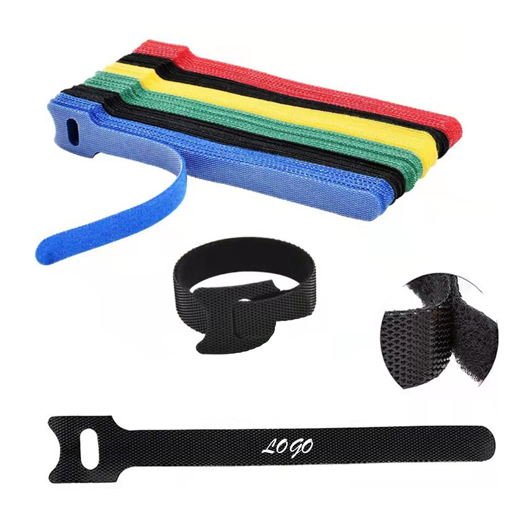 Magic Strip Cat Head Colored Nylon Data Cable Strap 5