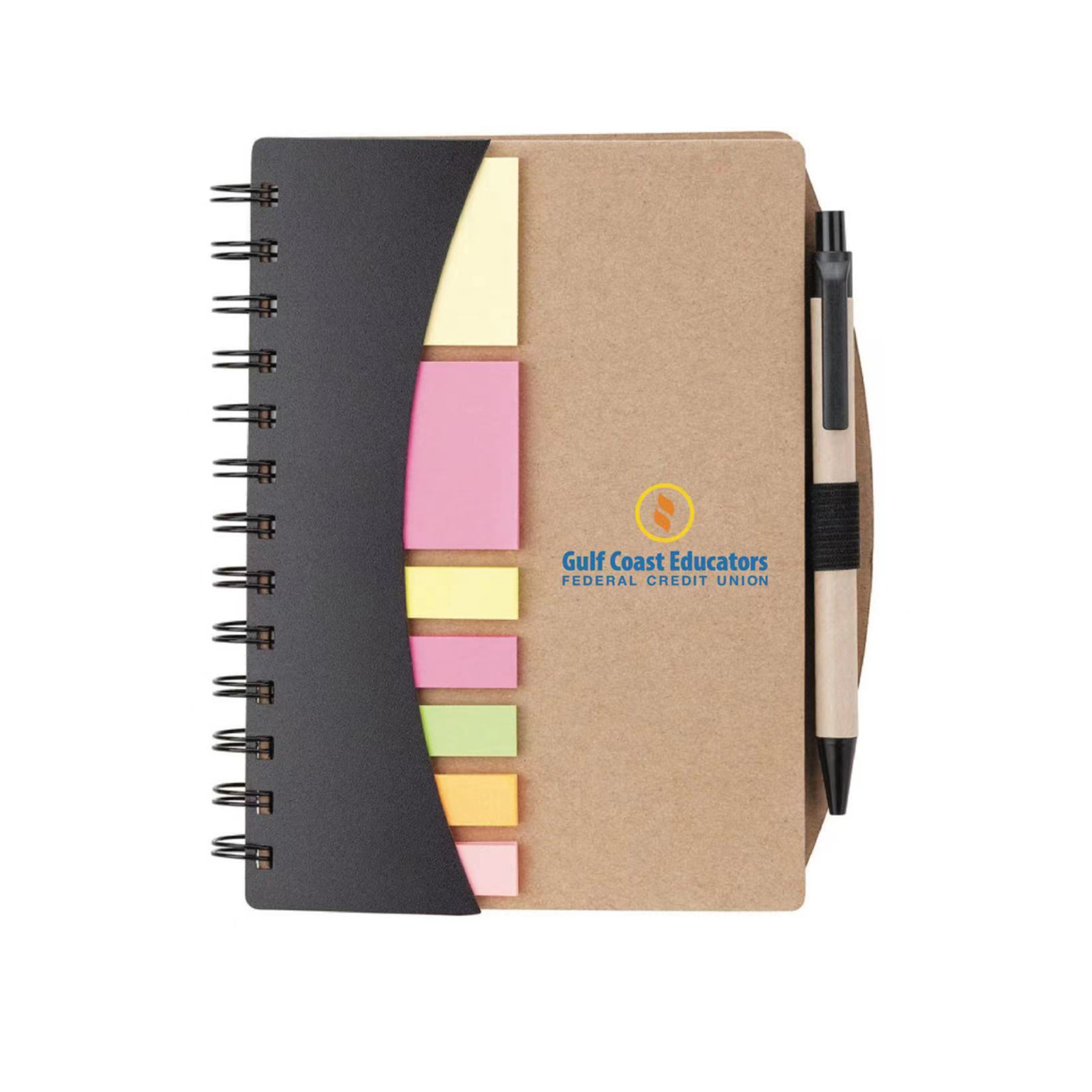 Spiral Notebook with Pen & Sticky Notes - Ocean