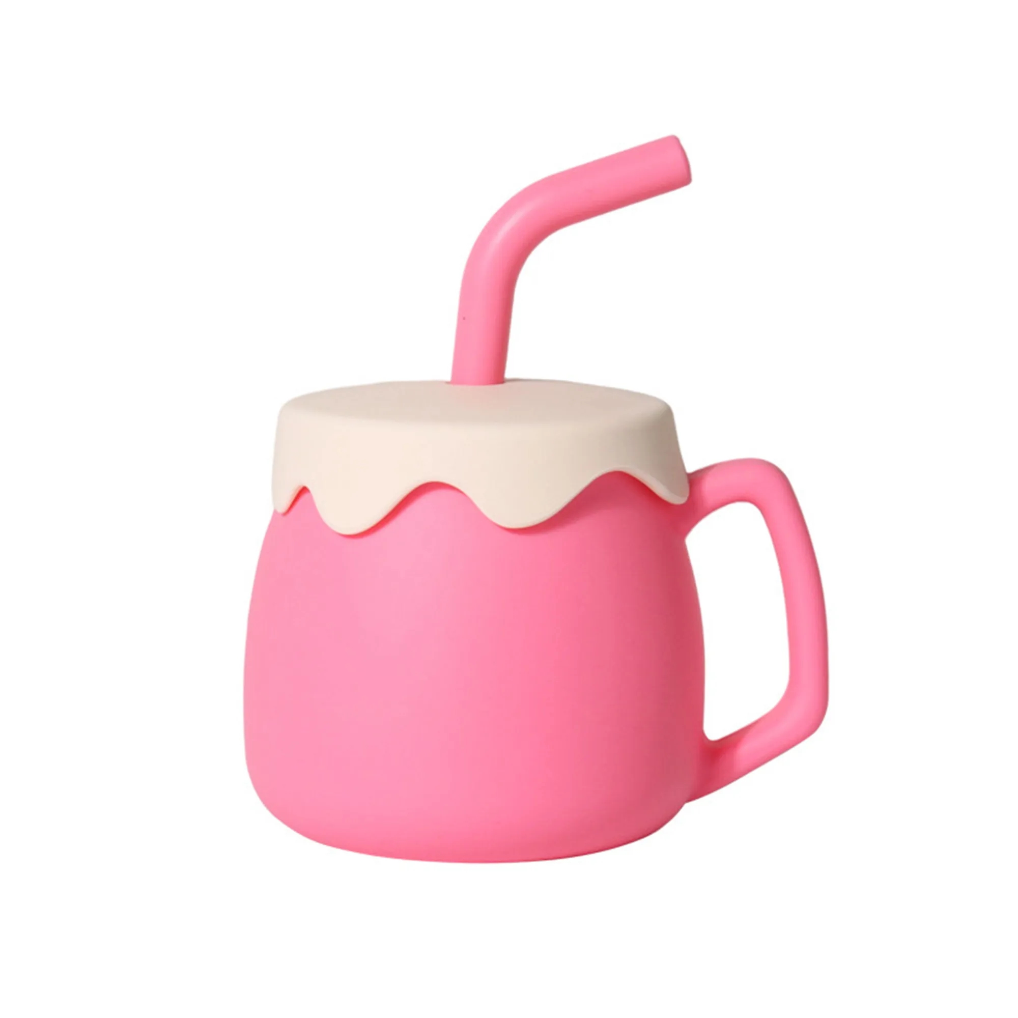 Food Grade Baby Silicone Straw Cup MOQ 20pcs 13