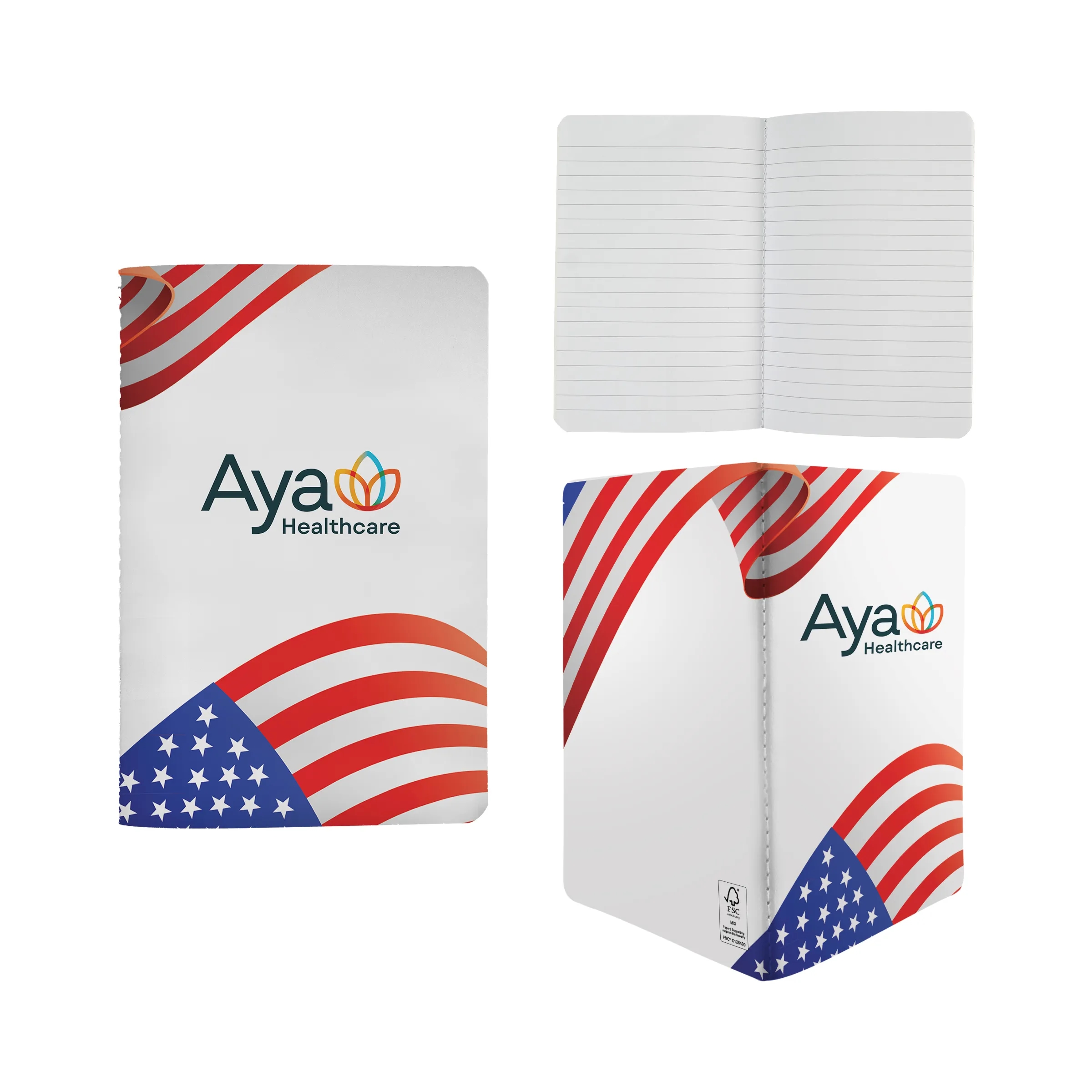4" X 6" Patriotic Sewn Paper Cover Notebook 1