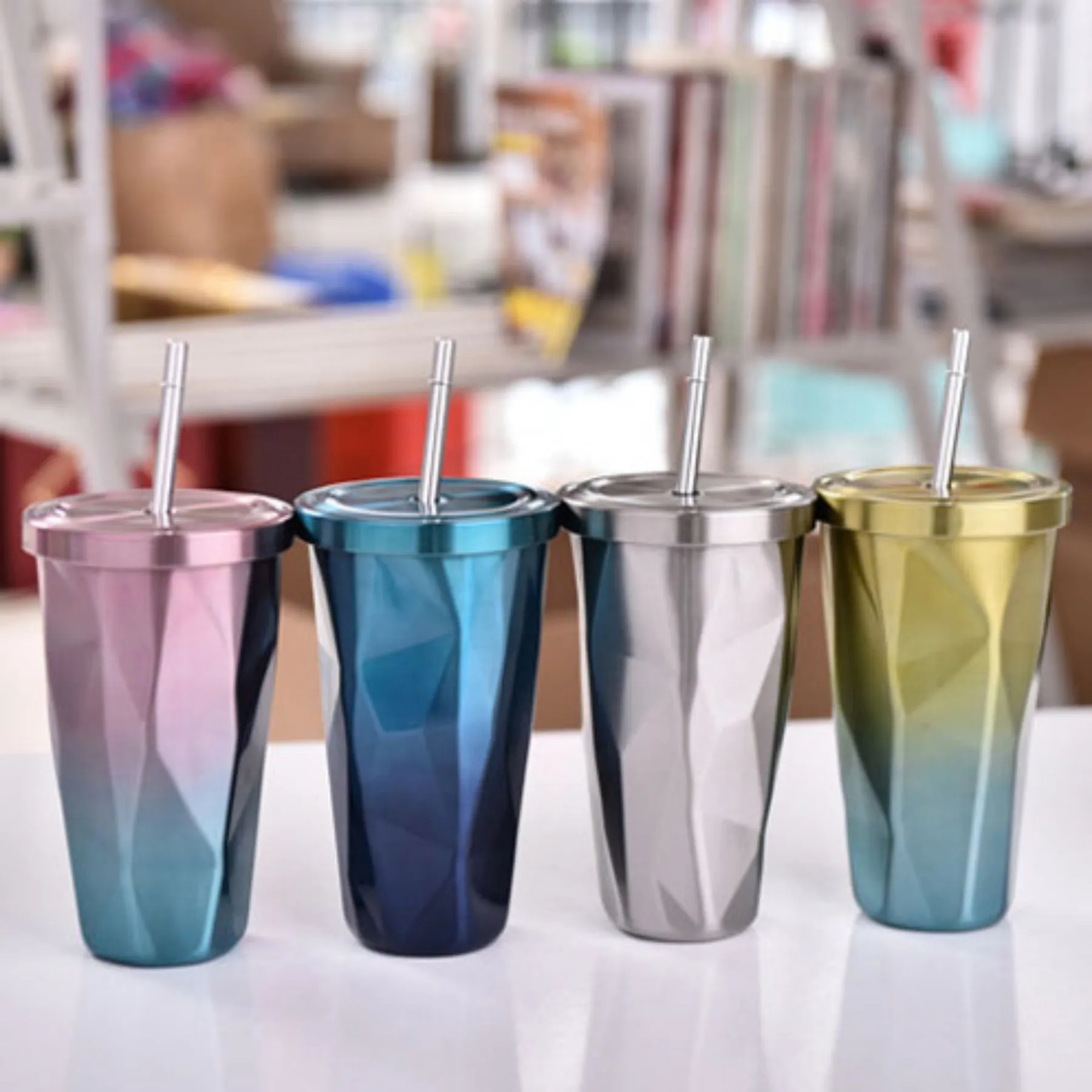 18oz Gradient Diamond-shaped Cup 34
