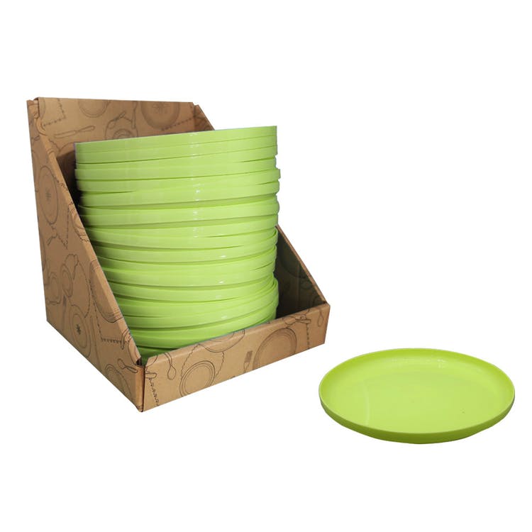Plastic Round Plates - Green 7.4" 3
