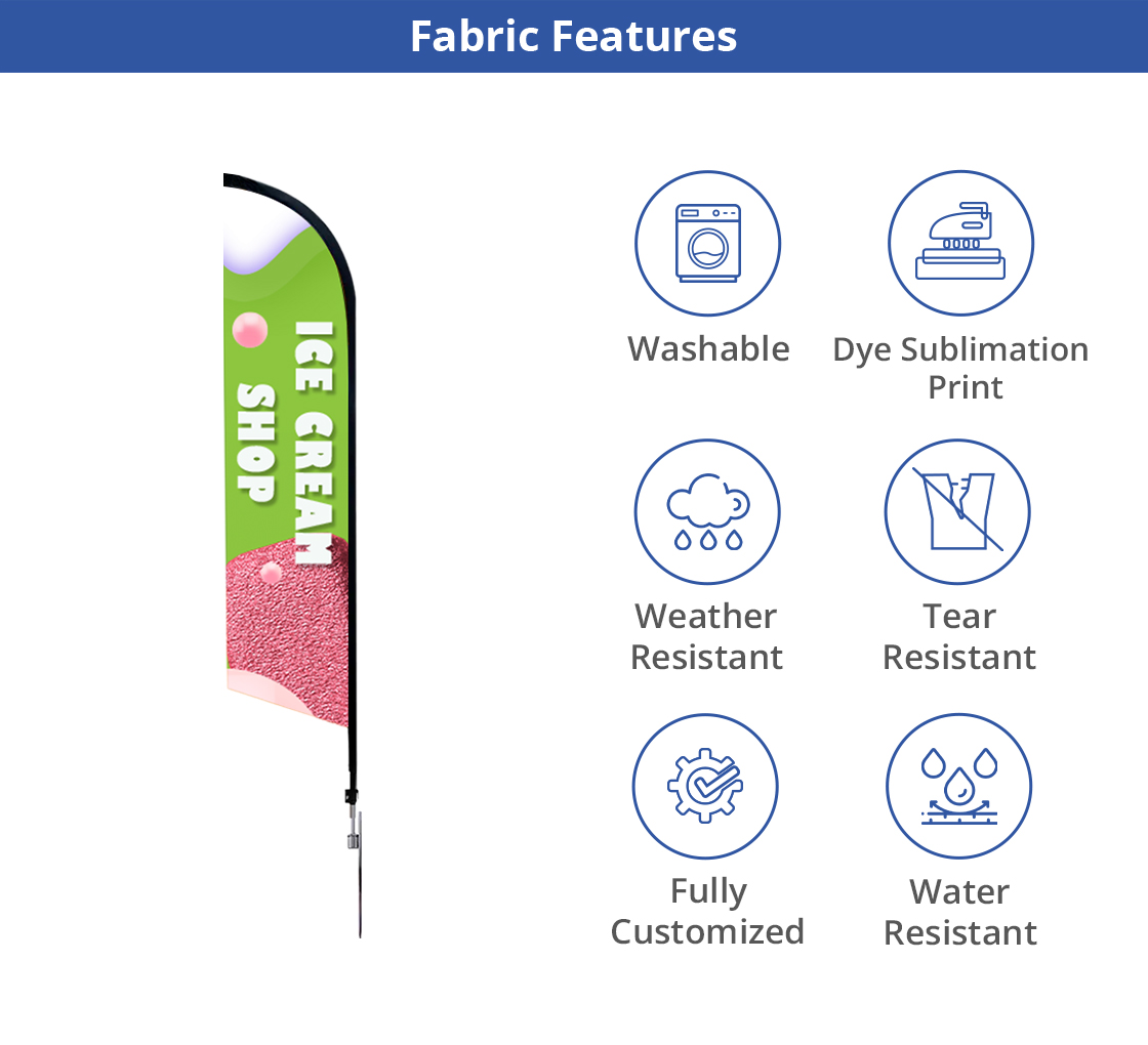 Blade Flags, Double sided with cross base (2.25ft x 11.5ft) 4