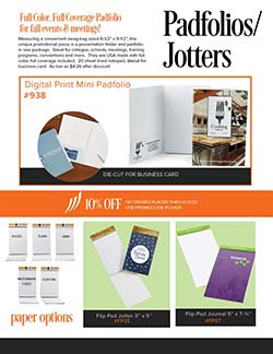 Padfolio and notepad jotter sales flyer
