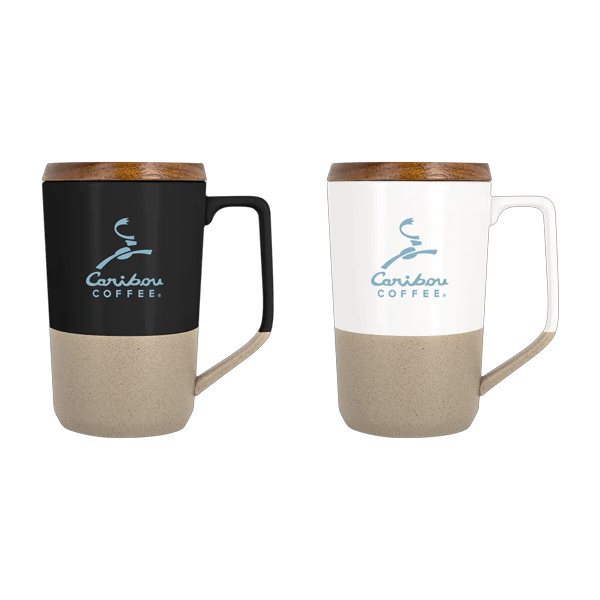 Rochester 15oz Two-Tone Ceramic Mug w/Wood Lid
