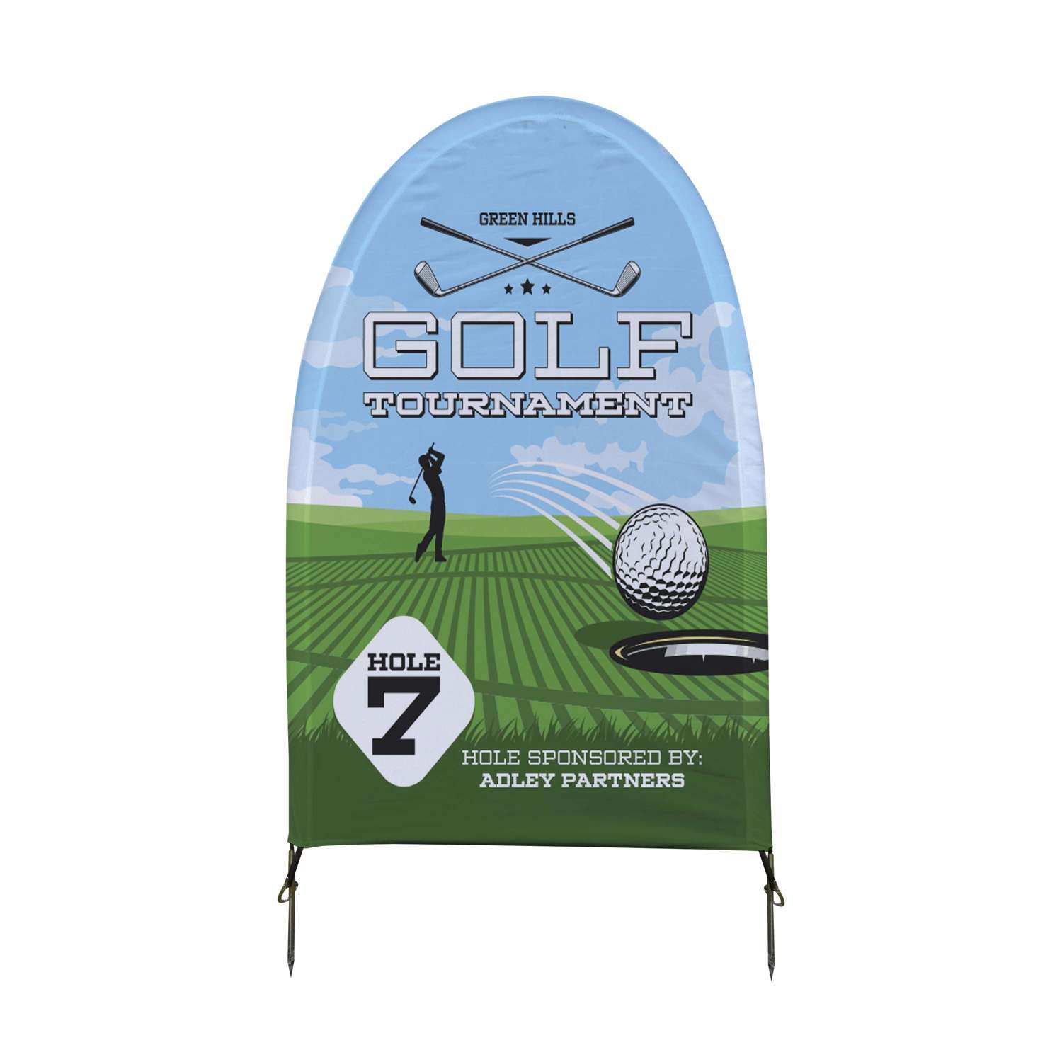 3' W X 5' H Sunrise Lawn Single-Sided Kit 13