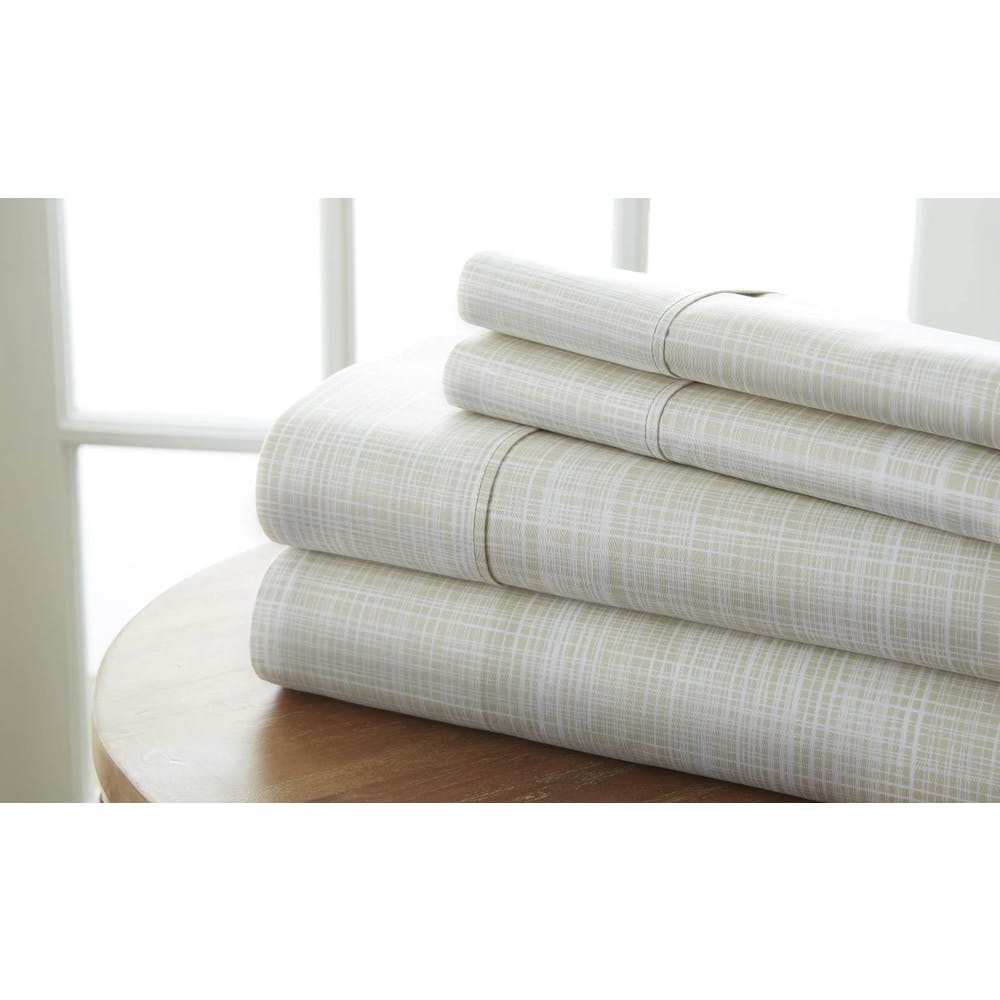 Premium Sheet Sets - Beige Queen Thatch Pattern 4 Piece 1