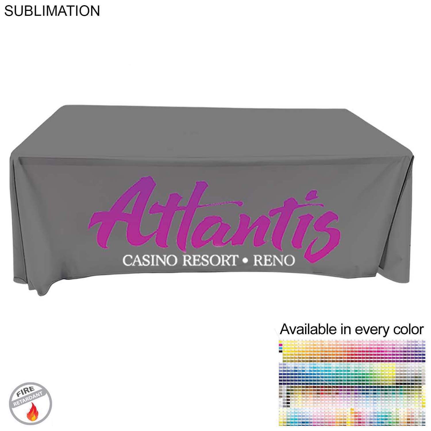 Tradeshow Booth Package Sleek, 3' wide Skinny EuroFit Tension Fabric Banner + PREMIUM 6' Tablecloth 8