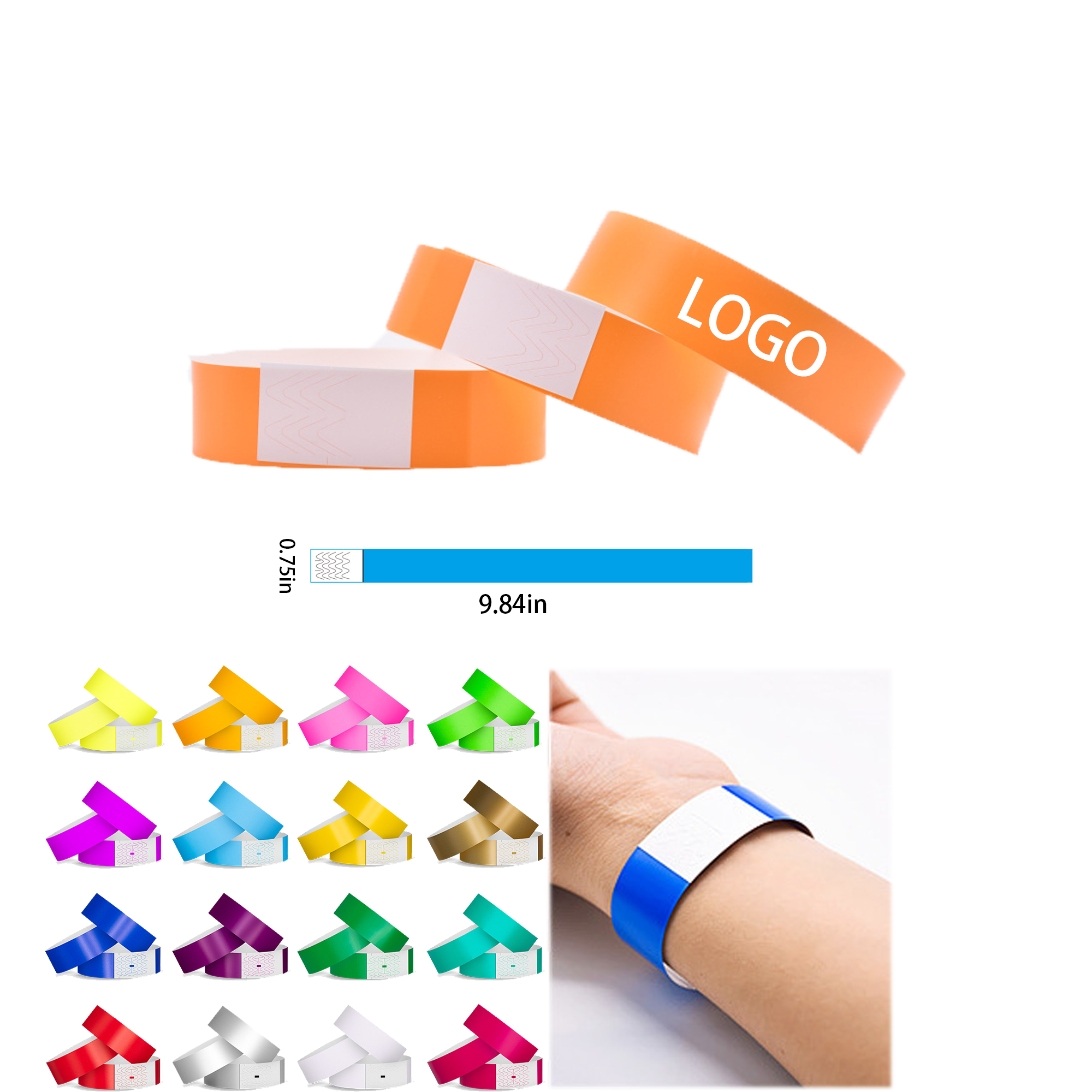 Solid Color Waterproof Kids Party Wristbands 3