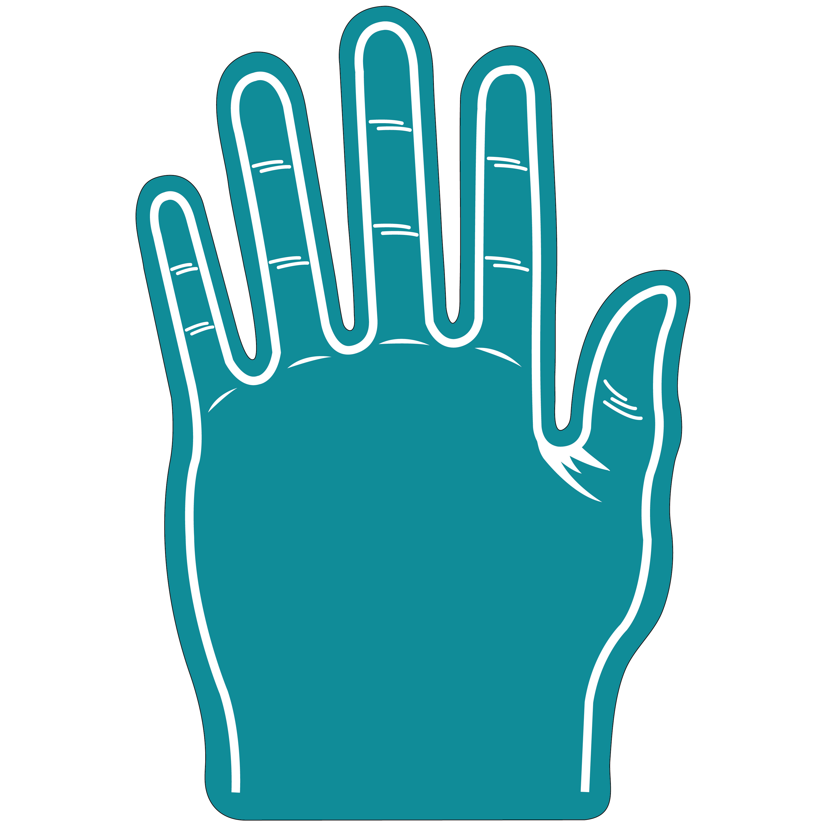Foam Hand Five Finger 16" 44