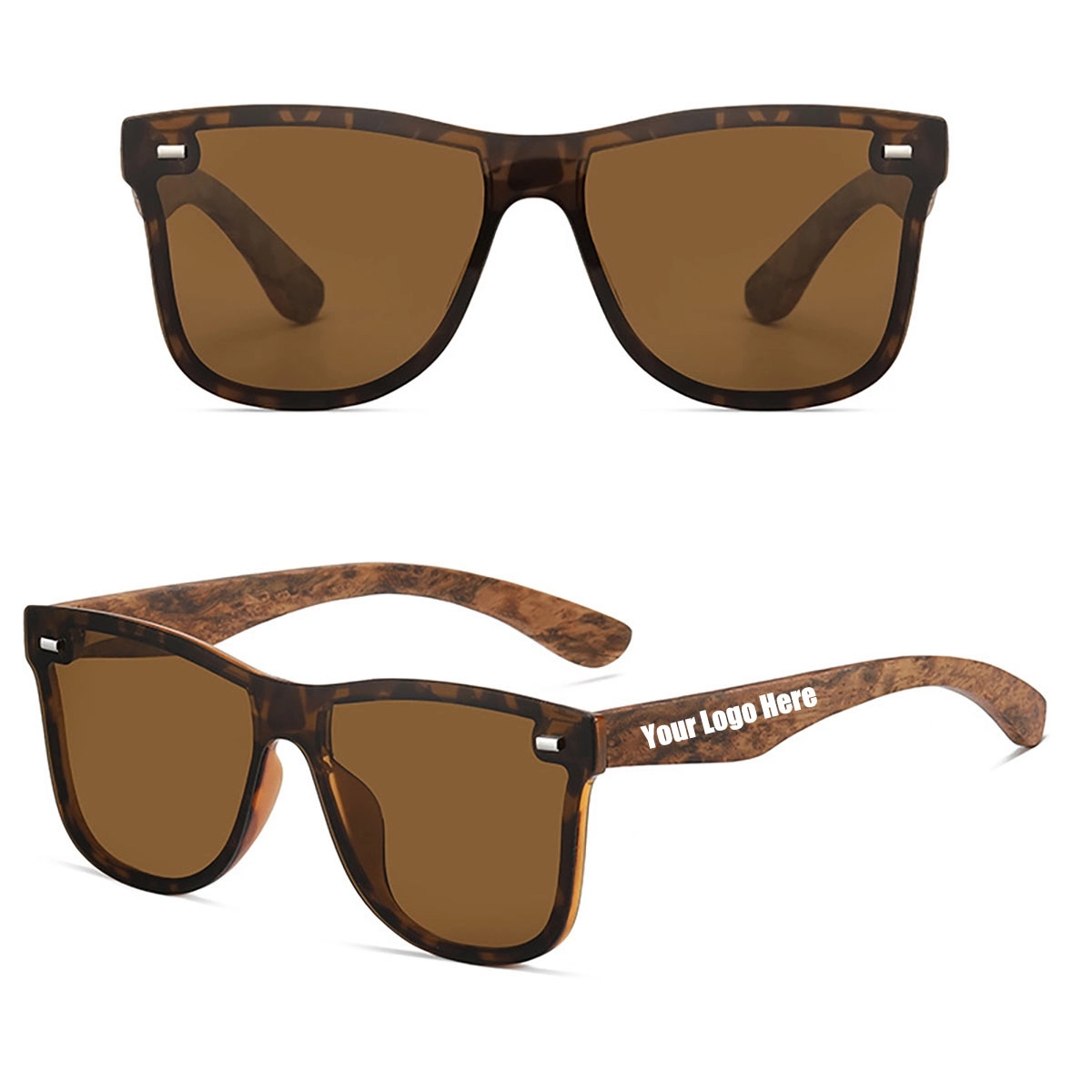 Customize Polarized Sunglasses With Wooden Frame Legs