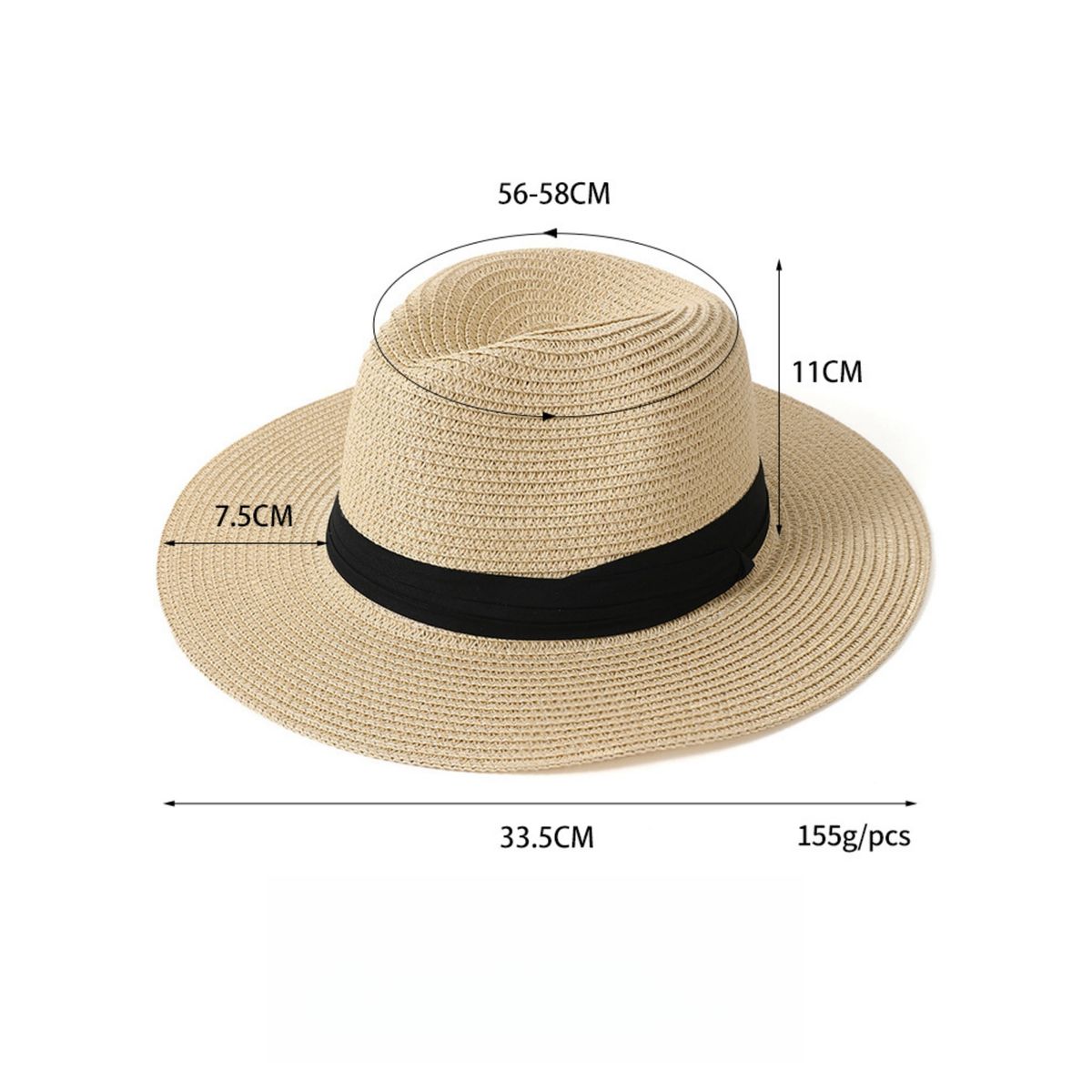 Womens Mens Wide Brim Straw Panama Hat