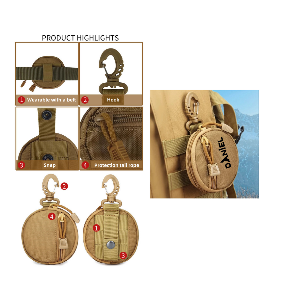 Outdoor Mountain Climbing And Hiking Key Pouch