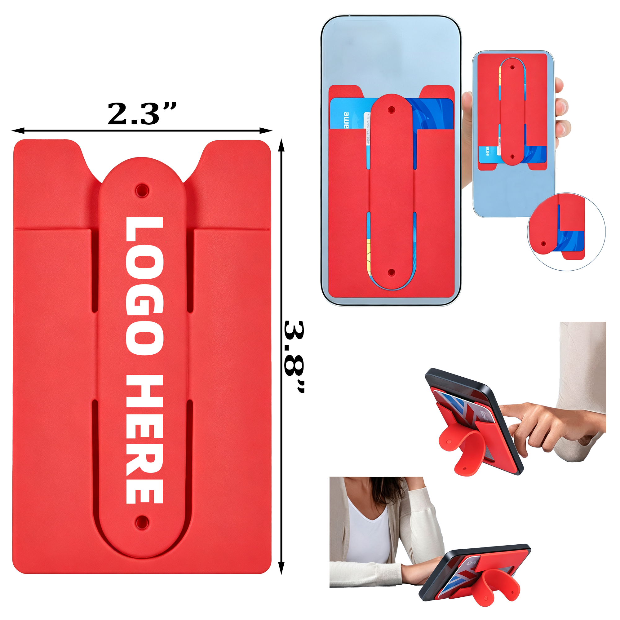 3 in 1 Stick On Silicone Mobile Pocket With Stand 3