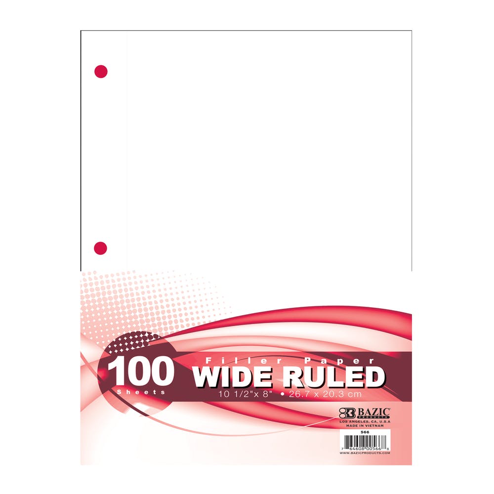 Wide Ruled Filler Paper - 100 Sheets 2