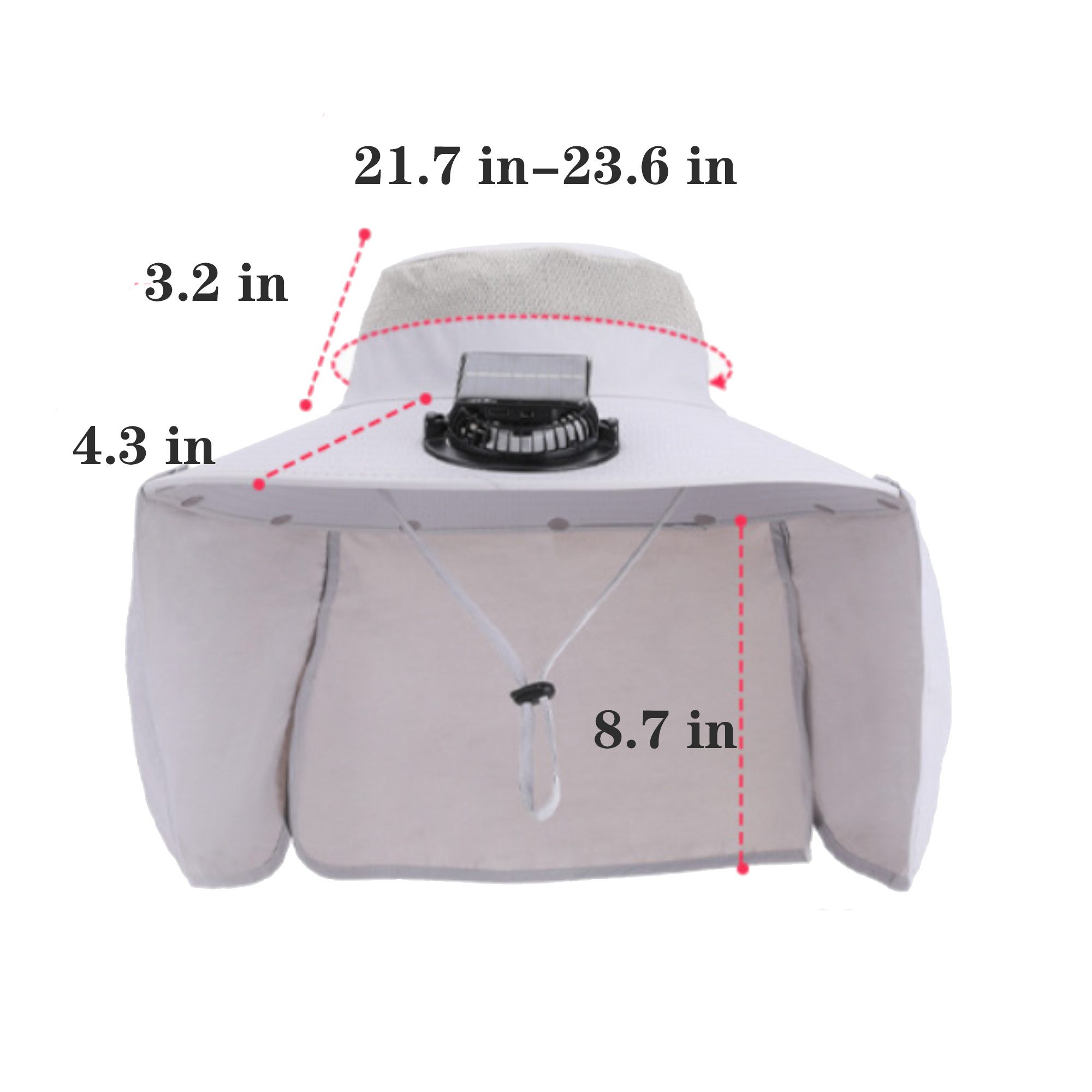 Solar Fan Hat With Neck Cover 11