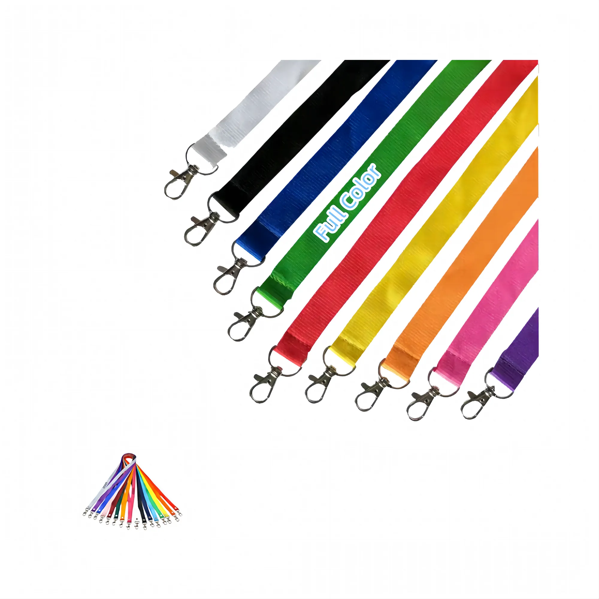 Full Color 3/4" Polyester Detachable Buckle Lanyard