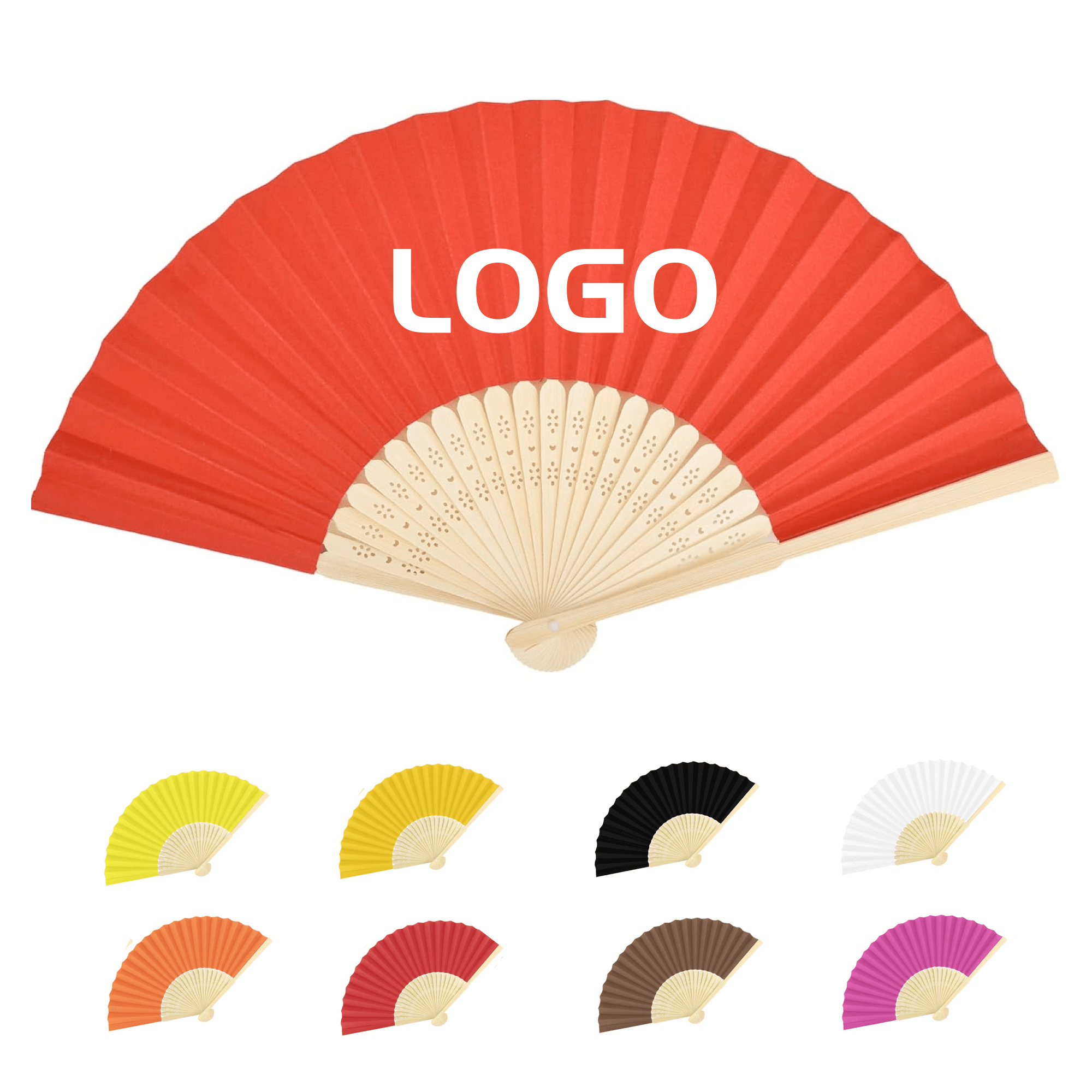 8" Folding Paper Handheld Fan