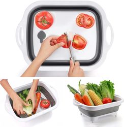 3 in 1 Collapsible Cutting Board, Washing Drain and Storage