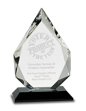 Crystal: 8", Diamond, Clear, Multi bevel, 8x2" Bla