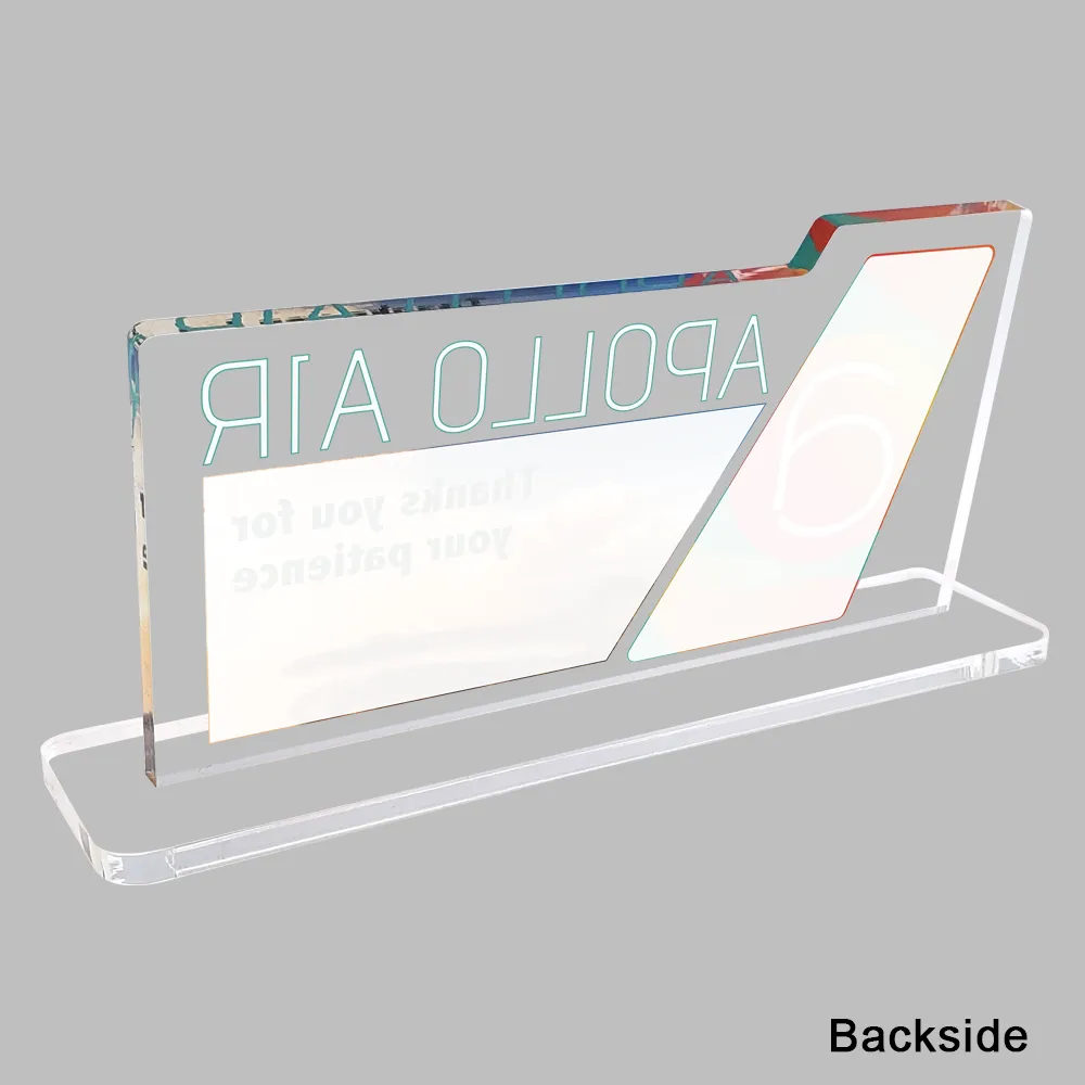 Clear Desk Plaque- Full color- with slotted base 11